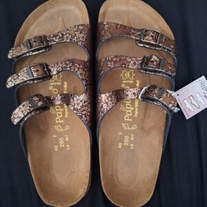 Birkenstock Brown Floral Sandals